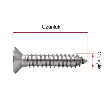 5.5X60mm YHB Sac Vidası – DIN7982 10 Adet