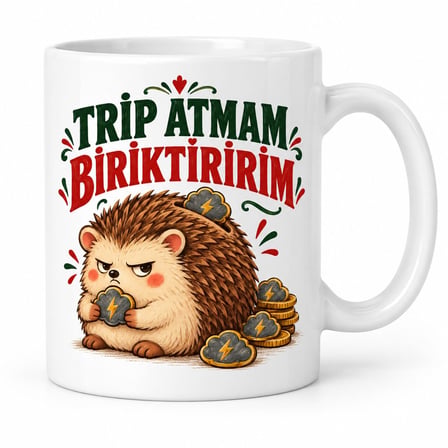 Trip Tasarrufu Tasarımlı Porselen Kupa - MODEL 719