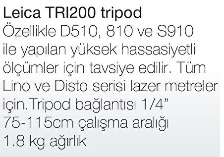 Leica Tripod TRI200 Profesyonel Ağır Hizmet Tripodu