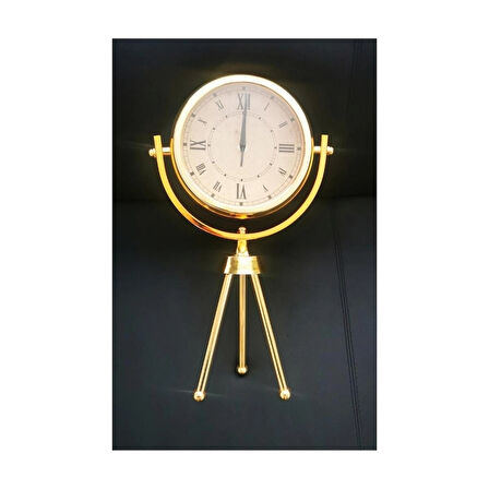 Tripod Model Gold Renkte Masa Saati