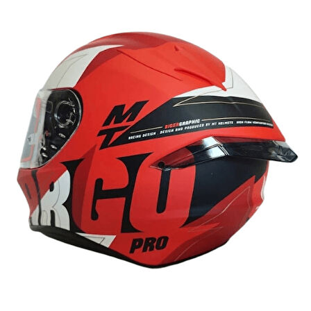 MTHELMETS Targo Pro Biger C5 Matt Pearl Mat Kırmızı Kask XL Beden