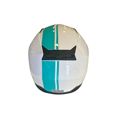 JK Yarım Açık Güneş Vizörlü Kask Parlak Yeşil Beyaz M Beden