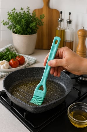 Silikon Yağlama Fırçası Hamur ve Pasta Fırçası Isıya Dayanıklı Mutfak Fırçası 18 cm