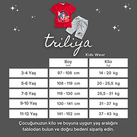 Triliya-Kaliteli Premium Lüks Çocuk Tişört ve Kapri Takımı – 3-12 Yaş Arası