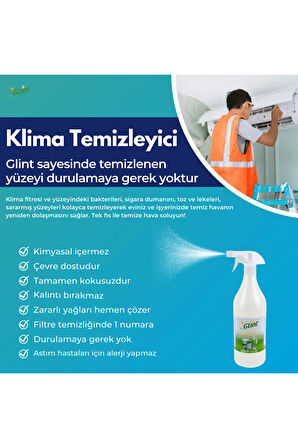 Glint  Green Industry 6 X 1 Lt. %100 Bitkisel Halı Döşeme Tül Perde Vegan Küf Temizleyici