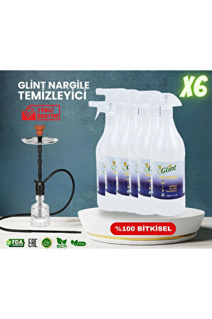 Glint  Hookah 6 X 1 Lt. %100 Bitkisel Ser Şişe Cam Nargile Temizleyici Sprey