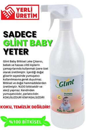 Glint  Baby 1 Litre %100 Bitkisel Çamaşır Leke Çıkarıcı Bebek Genel Temizleyici Sertifikalı