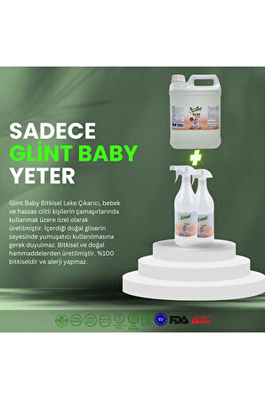 Glint  Baby 5 Lt 2 X 1 Lt %100 Bitkisel Kendinden Yumuşatıcılı Kırıştırmaz Leke Çıkarıcı