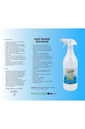 Glint  Marine 6 X 1 Lt. %100 Bitkisel Çok Amaçlı Deniz Dostu Efsane Temizlik Spreyi