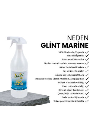 Glint  Marine 12 X 1 Lt. %100 Bitkisel Vegan Sintine Dış Mekan Deniz Dostu Temizlik Spreyi