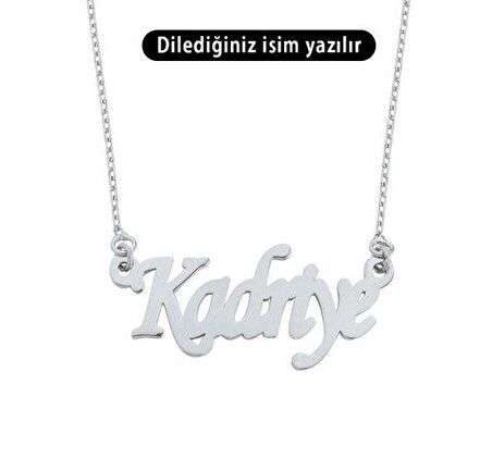 Sade Kibar Özel Font Tek İsimli Gümüş İsim Kolye