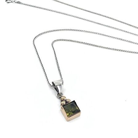 Tamamı El Üretimi Kare Zultanit Taş Gümüş Set Takım