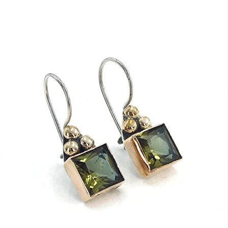 Tamamı El Üretimi Kare Zultanit Taş Gümüş Set Takım