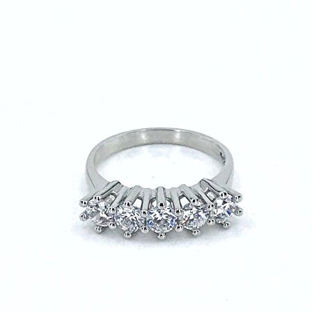 Pırlanta İşçilik Orijinal Swarovski Beştaş Gümüş Yüzük