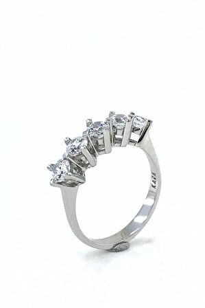 Orijinal Swarovski Sertifikalı Beştaş Gümüş Yüzük