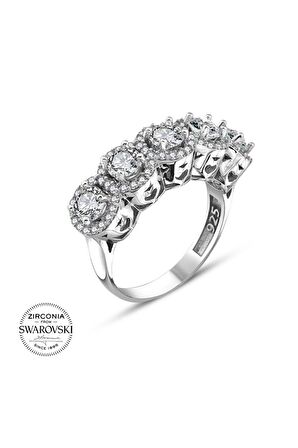 Orijinal Swarovski Üst Kalite Beştaş 925 Gümüş Yüzük