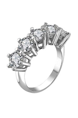 Orijinal Swarovski 6 Tırnak Beştaş 925 Gümüş Yüzük