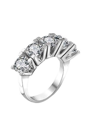 Orijinal Swarovski Pırlanta Modeli Beştaş 925 Gümüş Yüzük