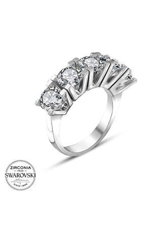 Orijinal Swarovski Pırlanta Modeli Beştaş 925 Gümüş Yüzük