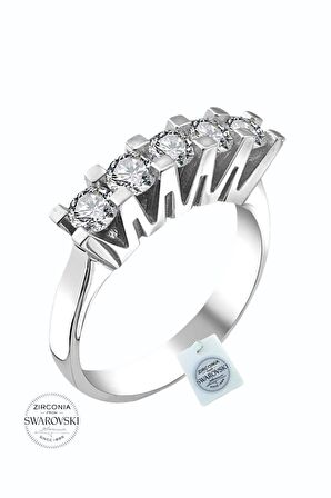 Orijinal Swarovski Pırlanta Modeli Beştaş 925 Gümüş Yüzük