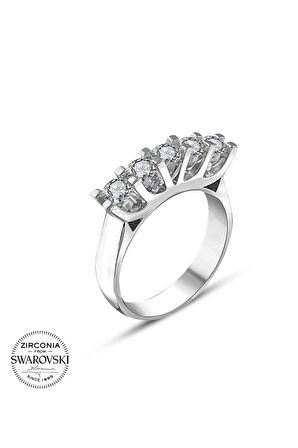 Orijinal Swarovski Pırlanta Modeli Beştaş 925 Gümüş Yüzük