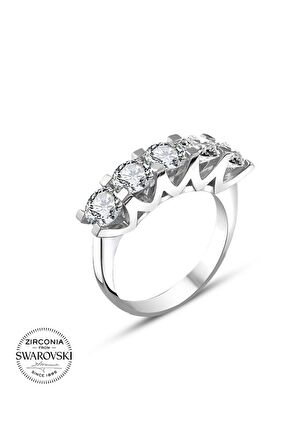 Orijinal Swarovski Pırlanta Modeli Beştaş 925 Gümüş Yüzük