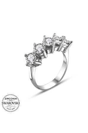 Orijinal Swarovski Pırlanta Model Beştaş 925 Gümüş Yüzük