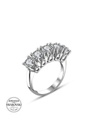 Orijinal Swarovski Pırlanta Model Beştaş 925 Gümüş Yüzük