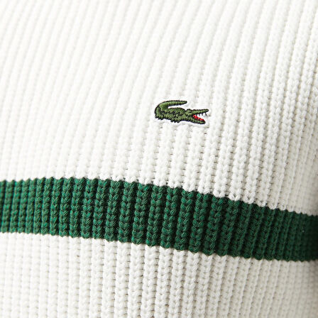 Lacoste Bisiklet Yaka Çizgili Regular Fit Kazak