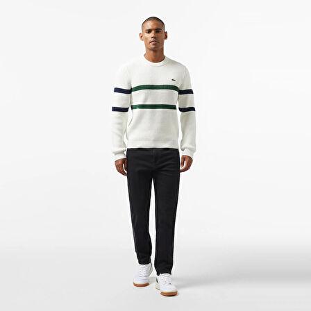 Lacoste Bisiklet Yaka Çizgili Regular Fit Kazak