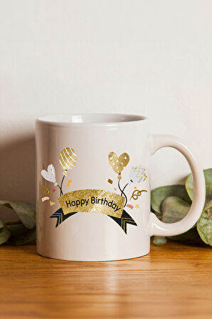 Doğum Gününe Özel Kupa & Harf Mum & İyi Ki Doğdun Taç & Çerçeve & Godiva Napoliten Çikolata