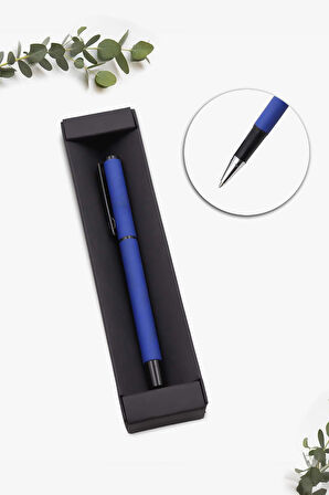 Mavi Spiralli Ajanda & Roller Kalem & Kulplu Çelik Termos & Kutulu Mum & Lavi Çikolata Hediye Seti