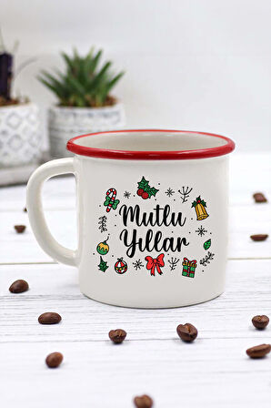 Filtre Kahve & French Press & Kupa & Ahşap Zeminli Mini Çam Ağacı & Metal Kutulu Mum Hediye Seti