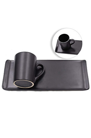 Siyah Metal Kutulu Mum & Siyah Türk Kahvesi Fincanı & Türk Kahvesi & Tükenmez Kalem Hediye Seti