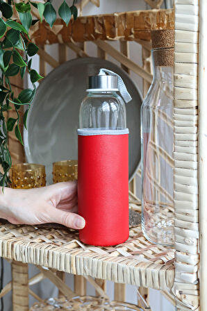 Gümüş Renk Detaylı Kırmızı Tükenmez Kalem & Mini Not Defteri & Fincan & Su Matarası