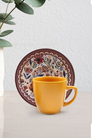 Turuncu Fincan & Sukulent Çiçek & Tükenmez Kalem & Defter & Türk Kahvesi & Çikolata Hediye Seti