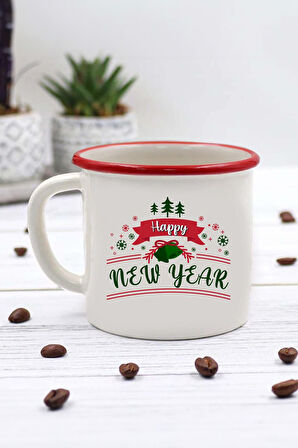 Happy New Year Temalı Kupa & 2'li Baston Şeker & Çikolata & Shaker & Happy New Year Taç Hediye Seti