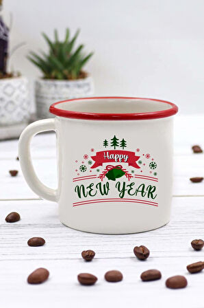 Happy New Year Temalı Kupa & Çift Taraflı Kalın Şal & UNO Kart Oyunu & Godiva Çikolata Hediye Seti