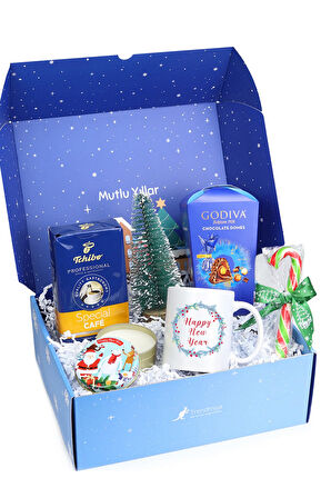 Yılbaşı Mavi Konsept Hediye Kutusu