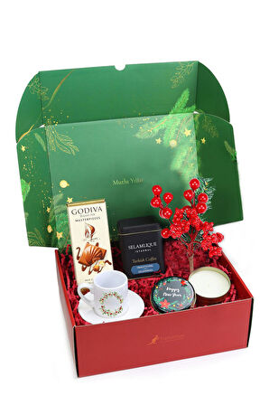 Kokina Çiçekli Yılbaşı Hediye Kutusu