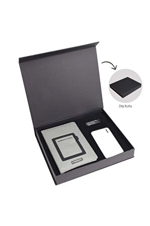 Premium Kutuda Defter & 32Gb Usb Bellek & 10000 mAh Powerbank 32110