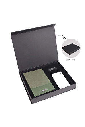 Premium Kutuda Defter & 32Gb Usb Bellek & 10000 mAh Powerbank 32110