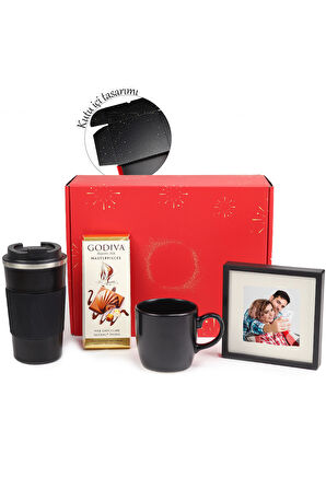 Termos & Kupa & Çerçeve & Çikolata Hediye Kutusu