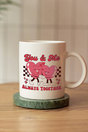 Özel Sepetinde Peluş Ayıcık & Baskılı Kupa & Sonsuzluk Kolye Hediye Seti