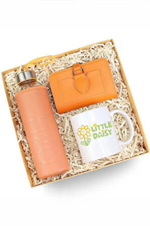 Kupa & Matara & Turuncu Cüzdan Hediye Seti