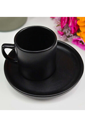 Siyah Fincan & Mum & Çikolata & Türk Kahvesi Hediye Seti