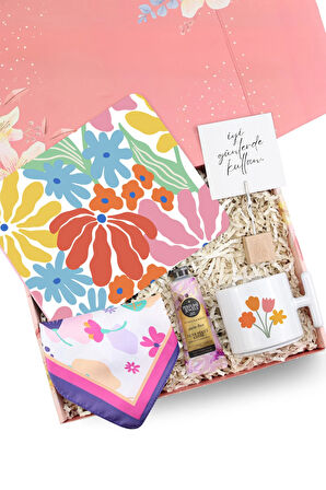 Renkli Çiçek Tasarım Hediye Seti