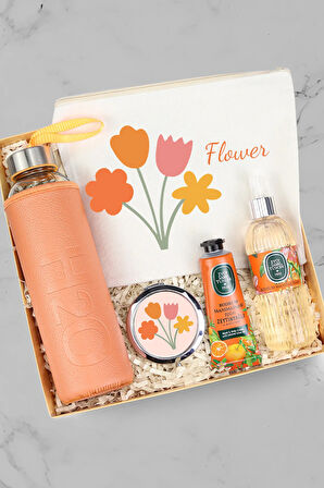 Cam Matara & El Çantası & Eyüp Sabri Tuncer El Ve Vücut Kremi & Sprey Kolonya & Ayna Hediye Seti