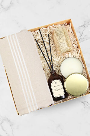 Mum & Oda Kokusu & Sabun & Peştemal Hediye Seti