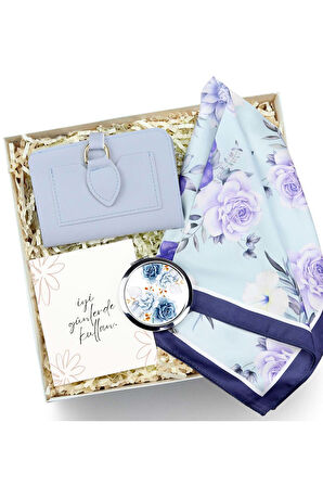 Tasarım Ayna & Fular & Cüzdan Hediye Seti